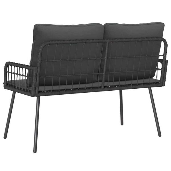vidaXL Παγκάκι κήπου με μαξιλάρι Γκρι 114 x 64 x 78εκ Μέταλλο