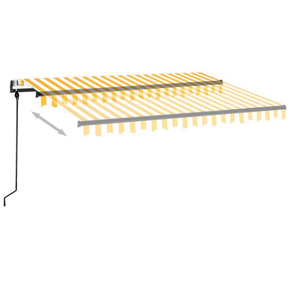 vidaXL Τέντα Συρόμενη Αυτόματη Κίτρινο / Λευκό 350 x 250 εκ.