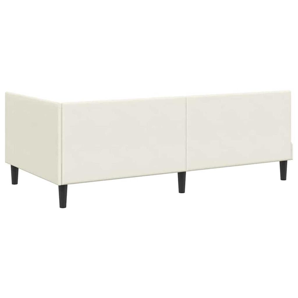 vidaXL Κρεβάτι Γωνίας με κεφαλάρι Κρεμ 90 x 190 cm Βελούδο