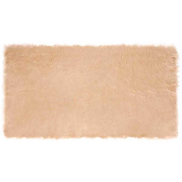 vidaXL Ψεύτικο Δέρμα Προβάτου Χαλί Μπεζ 60 x 110 cm Πολυεστέρας