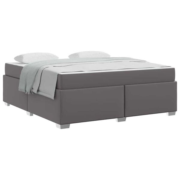 vidaXL Σκελετός Κρεβατιού Γκρι 180 x 200 cm Τεχνητό δέρμα
