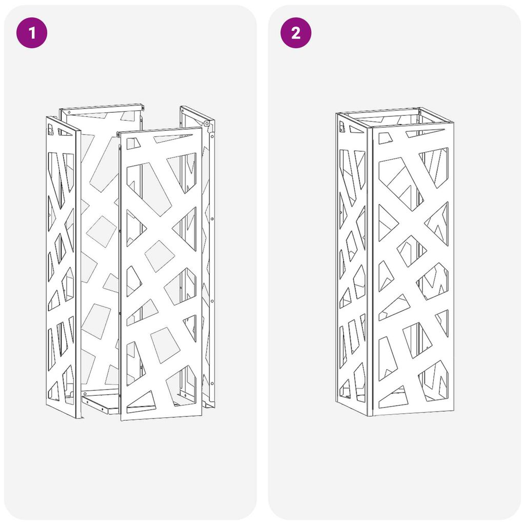 vidaXL Σχέδιο & βάση αποθήκευσης Μαύρο 15.5 x 15.5 x 49 εκ Ατσάλι