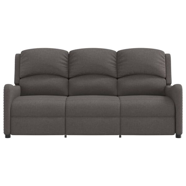 vidaXL Πολυθρόνα Μασάζ Ανακλινόμενη 3 Θέσεων Σκούρο Γκρι Υφασμάτινη