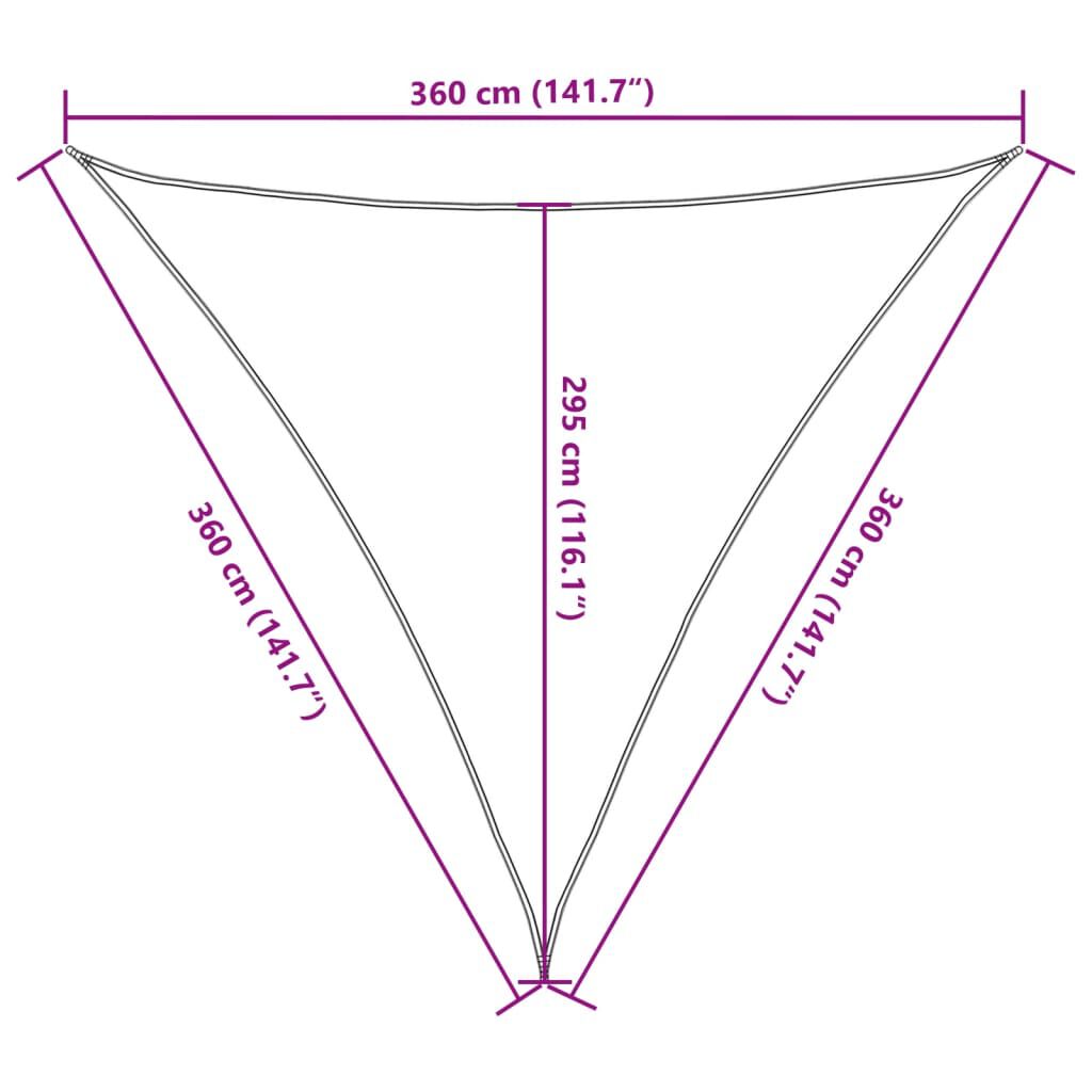 vidaXL Πανί Σκίασης Taupe 3,6 x 3,6 x 3,6 μ. από HDPE 160 γρ./μ²
