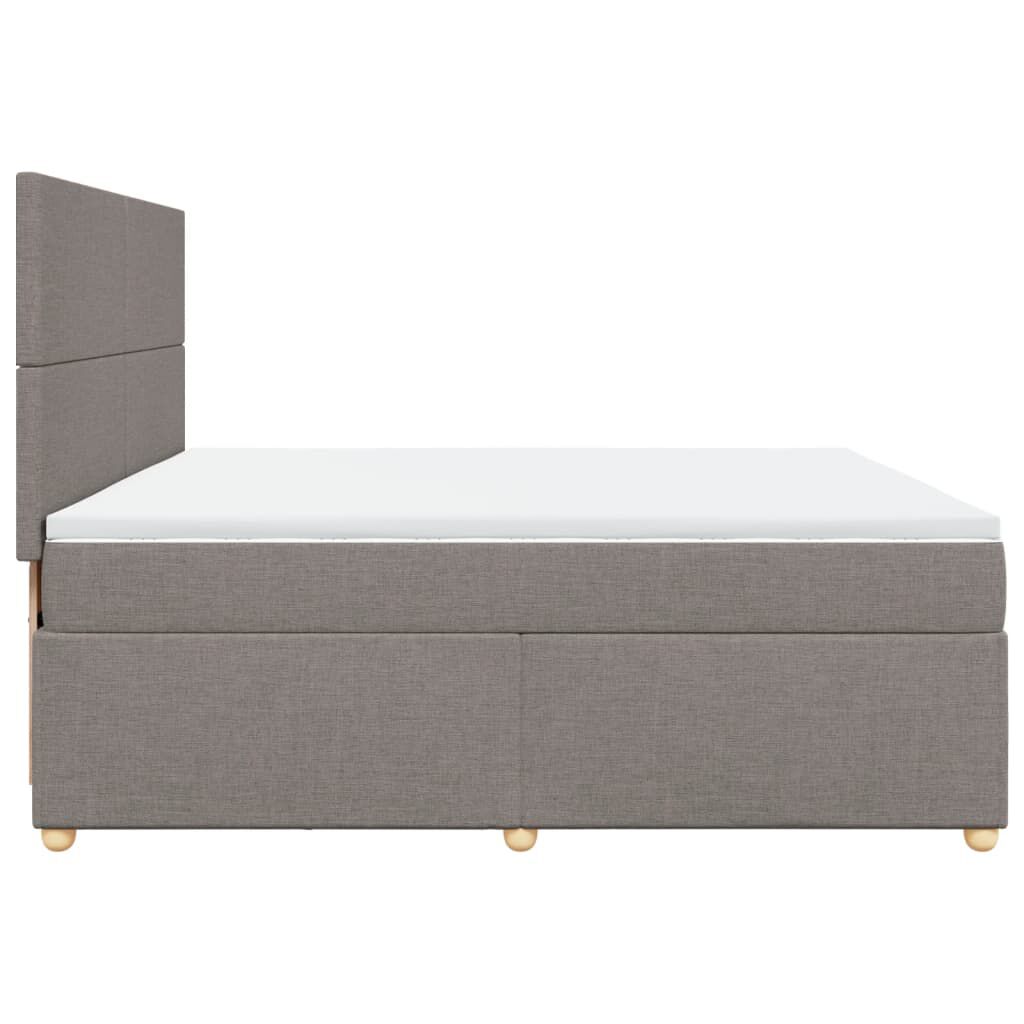 vidaXL Κρεβάτι Boxspring με Στρώμα Taupe 200x200 εκ. Υφασμάτινο
