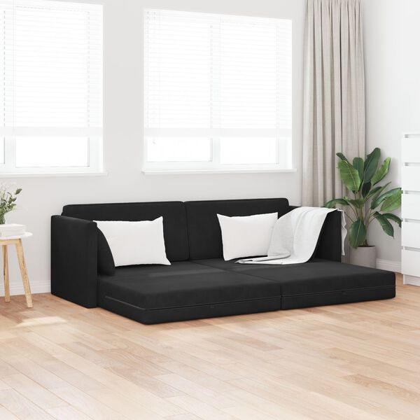 vidaXL Κρεβάτι Καναπές 2 σε 1 Μαύρος 213x144x60 εκ Βελούδο