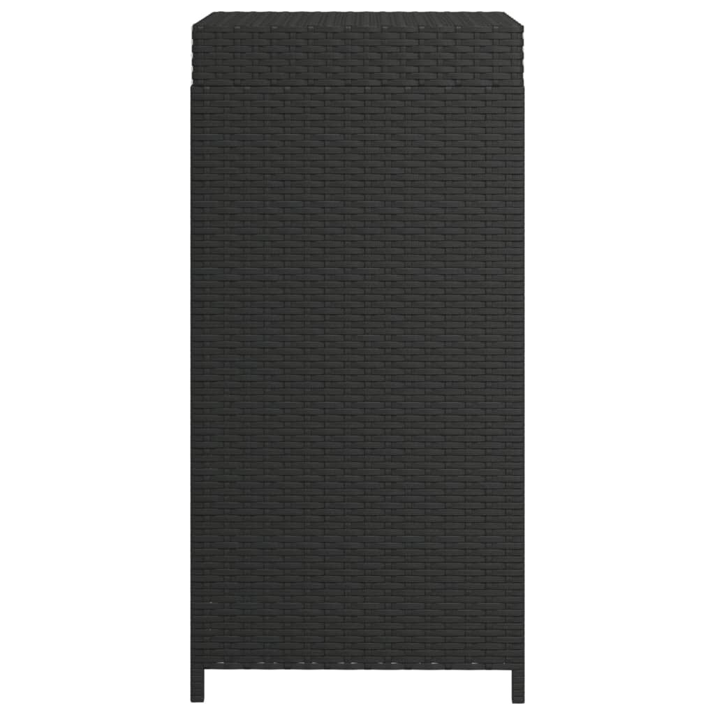 vidaXL Κάδος Απορριμάτων Μαύρος 40 x 40 x 80 εκ. από Συνθετικό Ρατάν