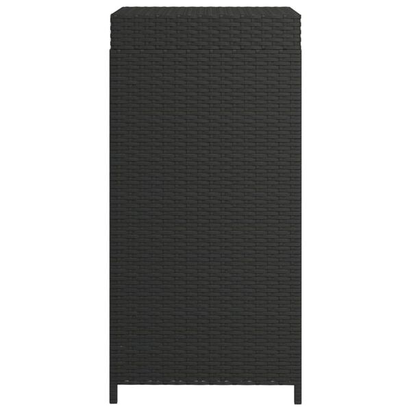 vidaXL Κάδος Απορριμάτων Μαύρος 40 x 40 x 80 εκ. από Συνθετικό Ρατάν