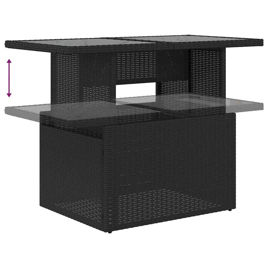 vidaXL Σετ Καναπέ Κήπου με μαξιλάρι 8 pcs Μαύρο Πολυ ράταν