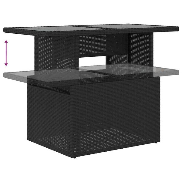 vidaXL Σετ Καναπέ Κήπου με μαξιλάρι 8 pcs Μαύρο Πολυ ράταν