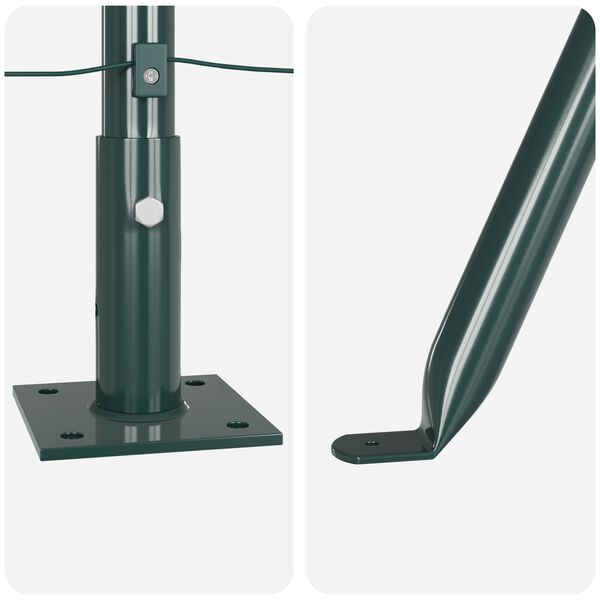 vidaXL Στύλοι Φράχτη με Βάσεις 7 τεμ Ø32mm 88,5cm Γαλβανισμένο Ατσάλι
