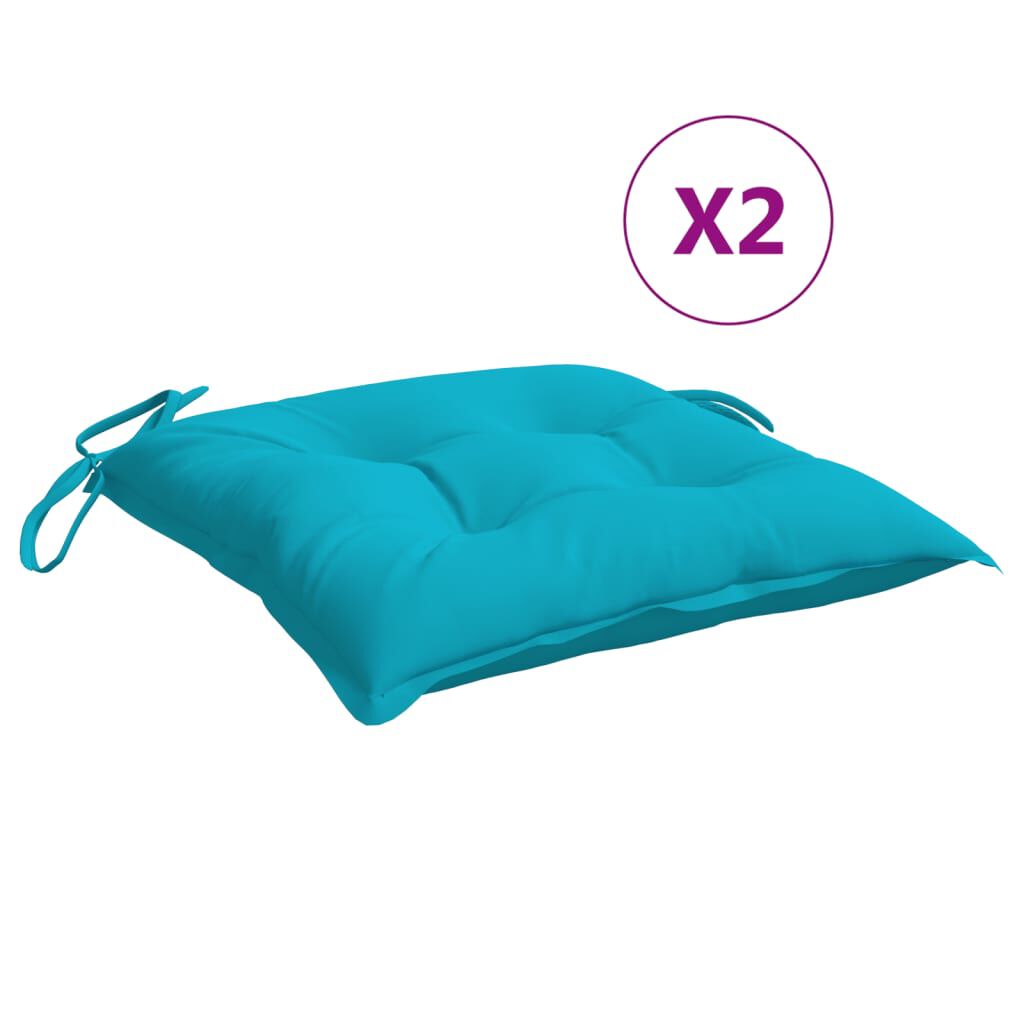 vidaXL Μαξιλάρια Καρέκλας 2 τεμ. Τιρκουάζ 50x50x7 εκ. Oxford Ύφασμα