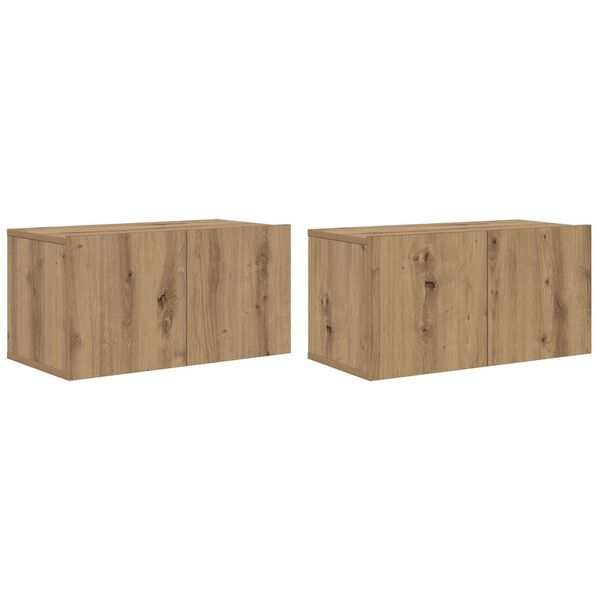 vidaXL Ντουλάπι TV 2 pcs Καφέ 60 x 30 x 30 cm Επεξεργασμένο ξύλο