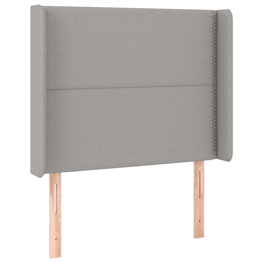vidaXL Κρεβάτι Boxspring με Στρώμα Ανοιχτό Γκρι 90x190 εκ. Υφασμάτινο
