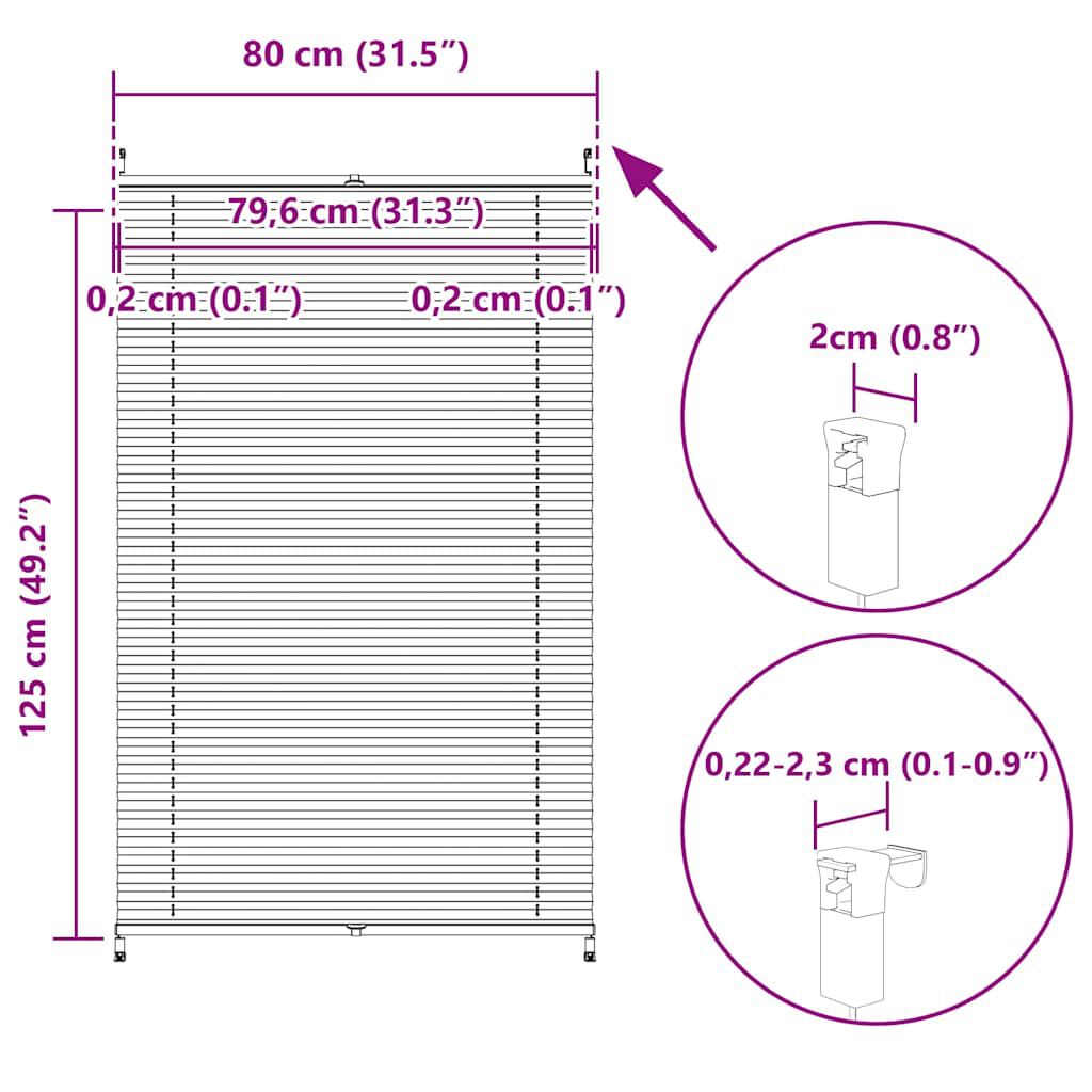 Σύστημα Σκίασης Πλισέ Κρεμ 80 x 125 εκ.