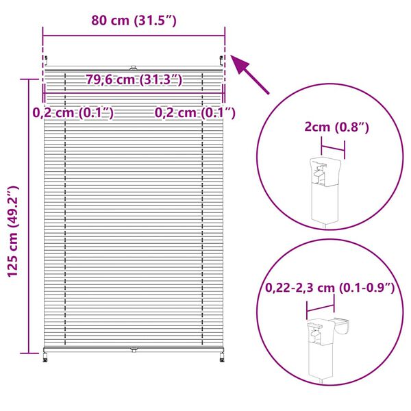 Σύστημα Σκίασης Πλισέ Κρεμ 80 x 125 εκ.