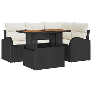 vidaXL &Sigma;&epsilon;&tau; &Kappa;&alpha;&nu;&alpha;&pi;έ &Kappa;ή&pi;&omicron;&upsilon; &mu;&epsilon; &mu;&alpha;&xi;&iota;&lambda;ά&rho;&iota; 5 pcs &Mu;&alpha;ύ&rho;&omicron; &kappa;&alpha;&iota; &kappa;&rho;&epsilon;&mu;