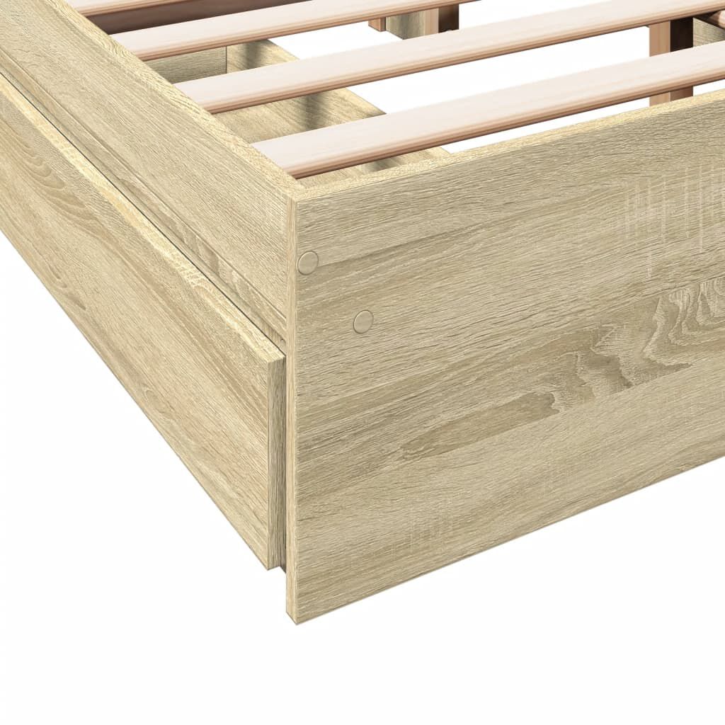 vidaXL Πλαίσιο Κρεβατιού με συρτάρια Sonoma Δρυς 140x200εκ. Επεξ. Ξύλο