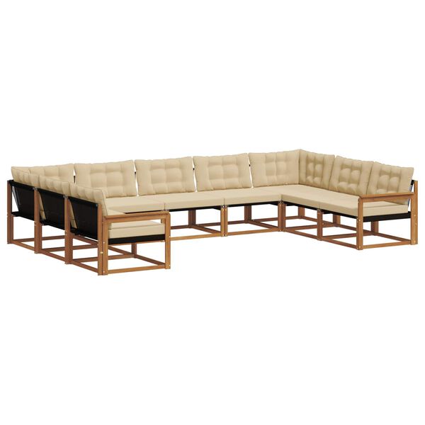 vidaXL &Sigma;&epsilon;&iota;&rho;ά &Kappa;&alpha;&nu;&alpha;&pi;έ &Epsilon;&xi;&omega;&tau;&epsilon;&rho;&iota;&kappa;&omicron;ύ &mu;&epsilon; &mu;&alpha;&xi;&iota;&lambda;ά&rho;&iota; 9 pcs &Phi;&upsilon;&sigma;&iota;&kappa;ό &kappa;&alpha;&iota; &Mu;&pi;&epsilon;&zeta;