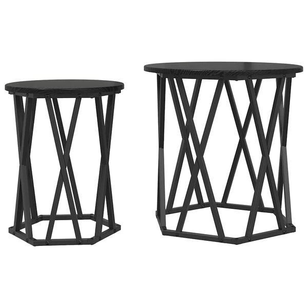 vidaXL Τραπεζάκι σαλονιού 2 pcs Μαύρη δρυς 50 x 50 x 50 cm