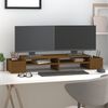 vidaXL Βάση Οθόνης Καφέ 100x27,5x15 εκ. από Μασίφ Ξύλο Πεύκου