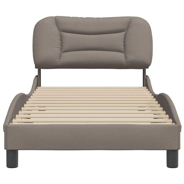 vidaXL Σκελετός Κρεβατιού Χωρίς Στρώμα Taupe 90x200 εκ. Υφασμάτινο