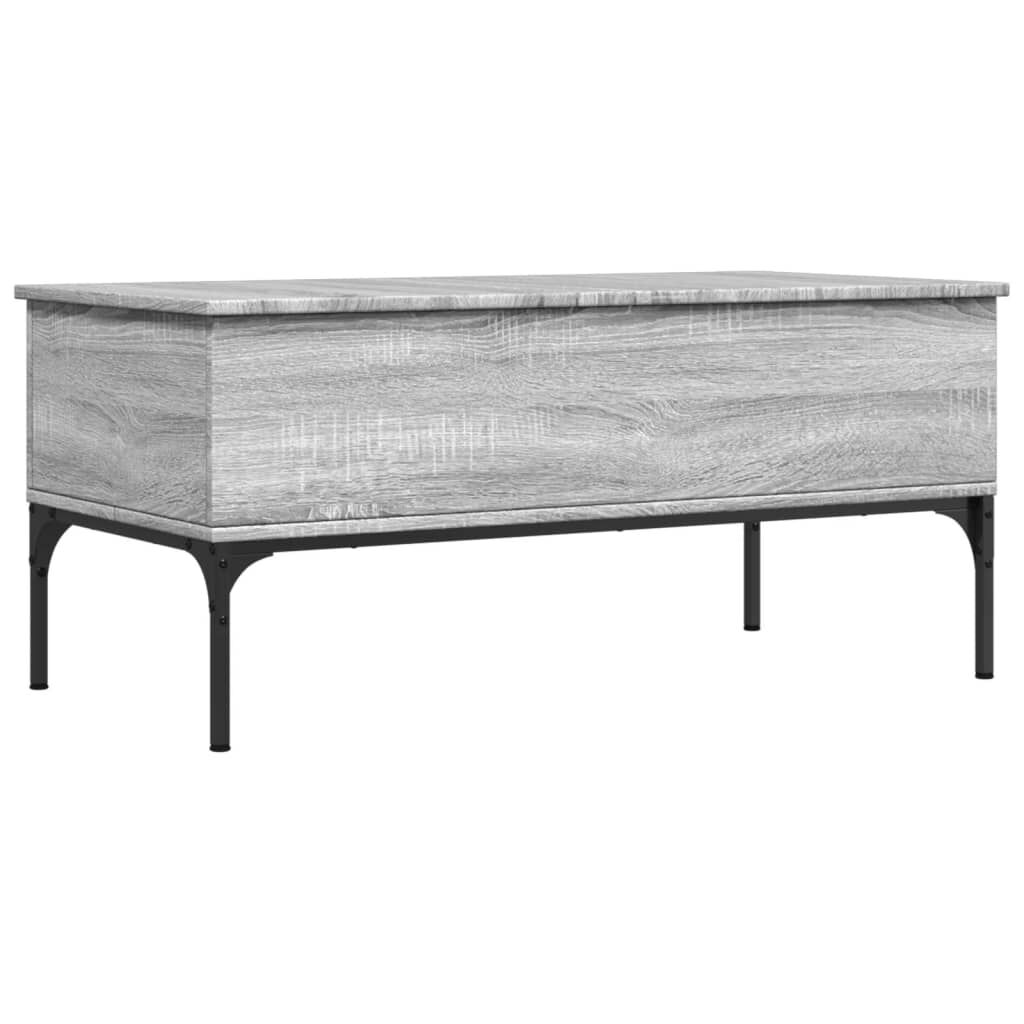 vidaXL Τραπεζάκι Σαλονιού Γκρι Sonoma 100x50x45 εκ Επεξ Ξύλο + Μέταλλο