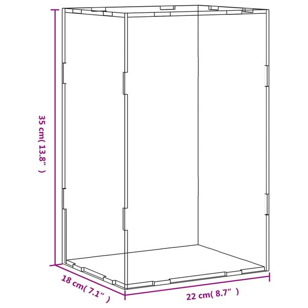 vidaXL Κουτί Βιτρίνα Διάφανο 22 x 18 x 35 εκ. Ακρυλικό