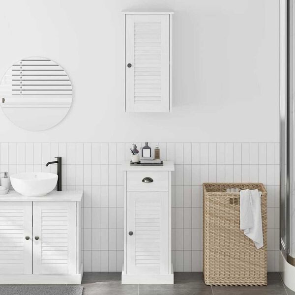 vidaXL Σετ Επίπλων Μπάνιου 2 pcs Καφέ και Λευκό 37 x 34 x 80 εκ