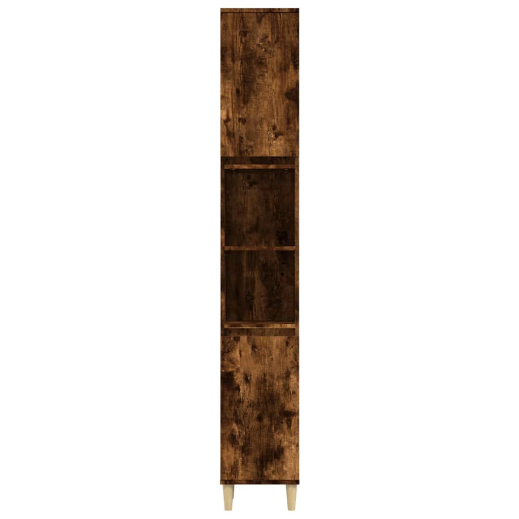 vidaXL Ντουλάπι Μπάνιου Καπνιστή Δρυς 30x30x190 εκ. Επεξεργασμένο Ξύλο