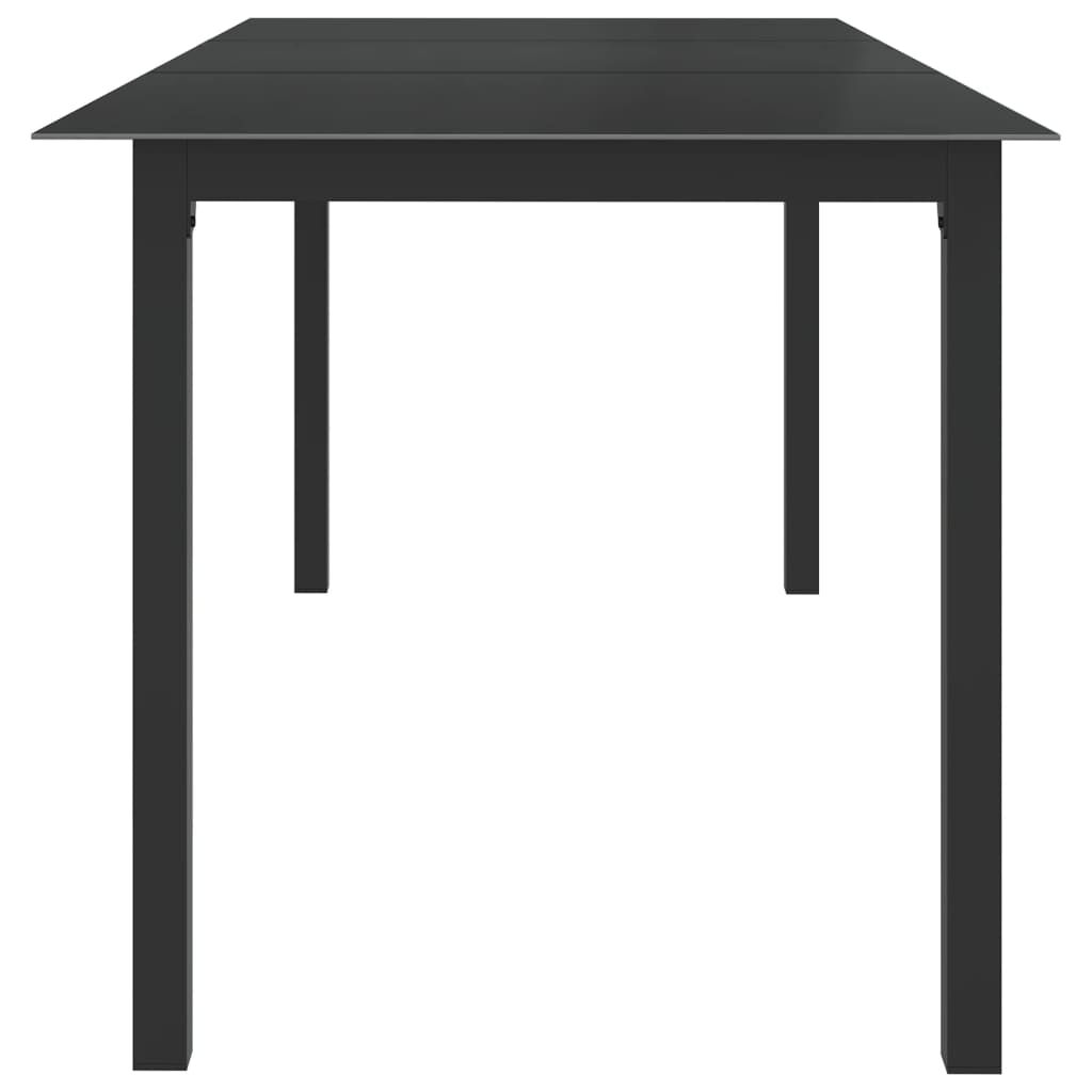vidaXL Τραπέζι Κήπου Μαύρο 190 x 90 x 74 εκ. από Αλουμίνιο / Γυαλί