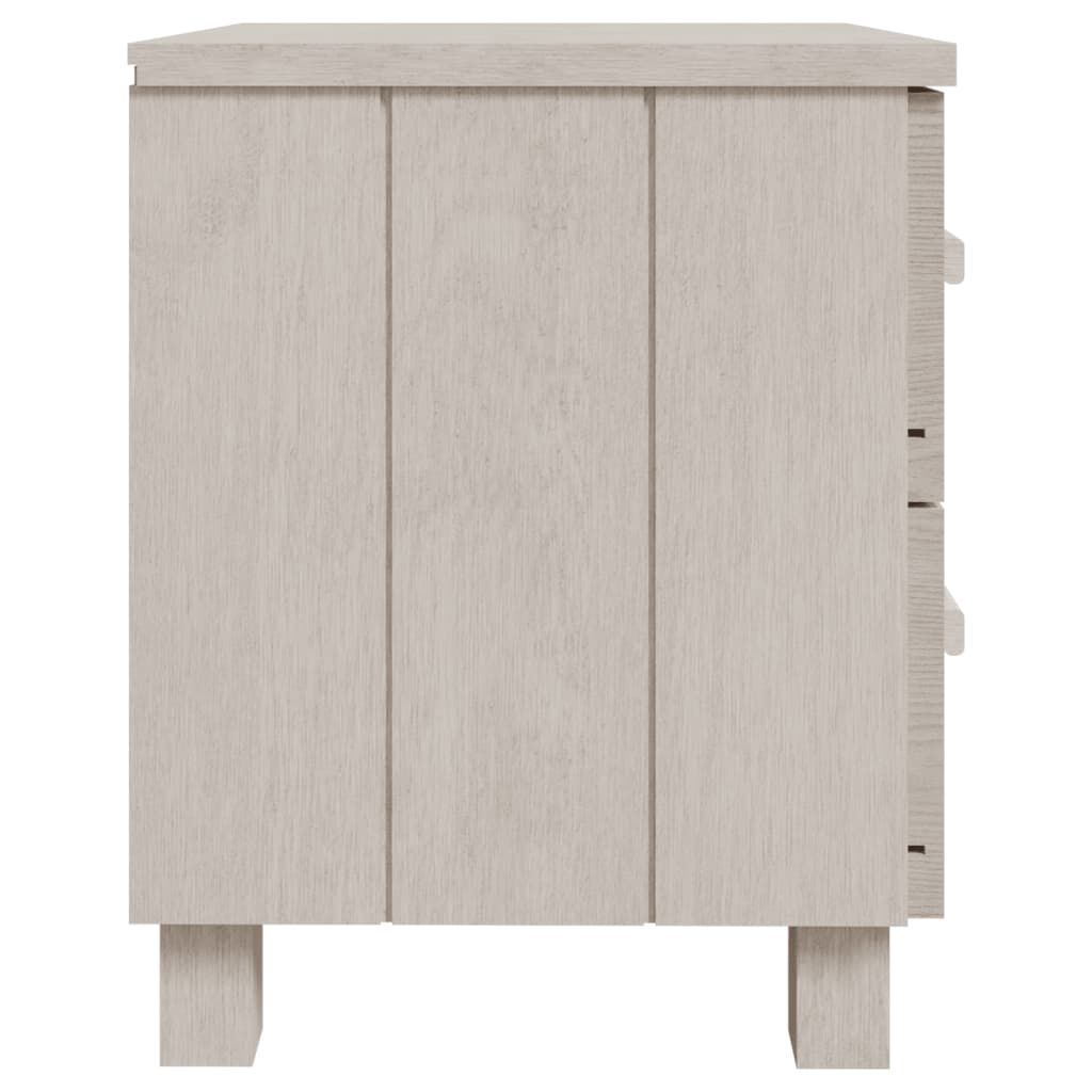 vidaXL Κομοδίνο HAMAR 2 Τεμ. Λευκά 40 x 35 x 44,5εκ. Μασίφ Ξύλο Πεύκου