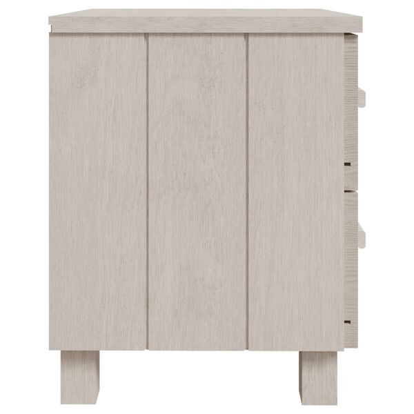 vidaXL Κομοδίνο HAMAR 2 Τεμ. Λευκά 40 x 35 x 44,5εκ. Μασίφ Ξύλο Πεύκου