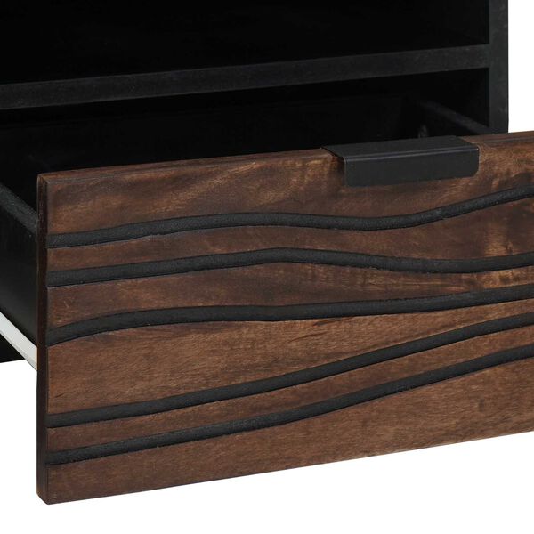 vidaXL Τραπεζάκι σαλονιού with Drawer Καφέ και Μαύρο 80 x 54 x 40 εκ
