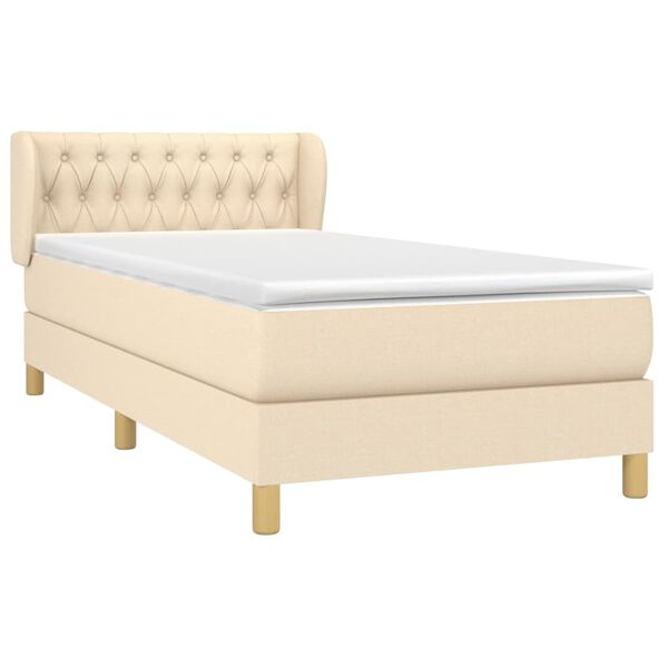 vidaXL &Kappa;&rho;&epsilon;&beta;ά&tau;&iota; Boxspring &mu;&epsilon; &Sigma;&tau;&rho;ώ&mu;&alpha; &Kappa;&rho;&epsilon;&mu; 100 x 200 &epsilon;&kappa;. &Upsilon;&phi;&alpha;&sigma;&mu;ά&tau;&iota;&nu;&omicron;