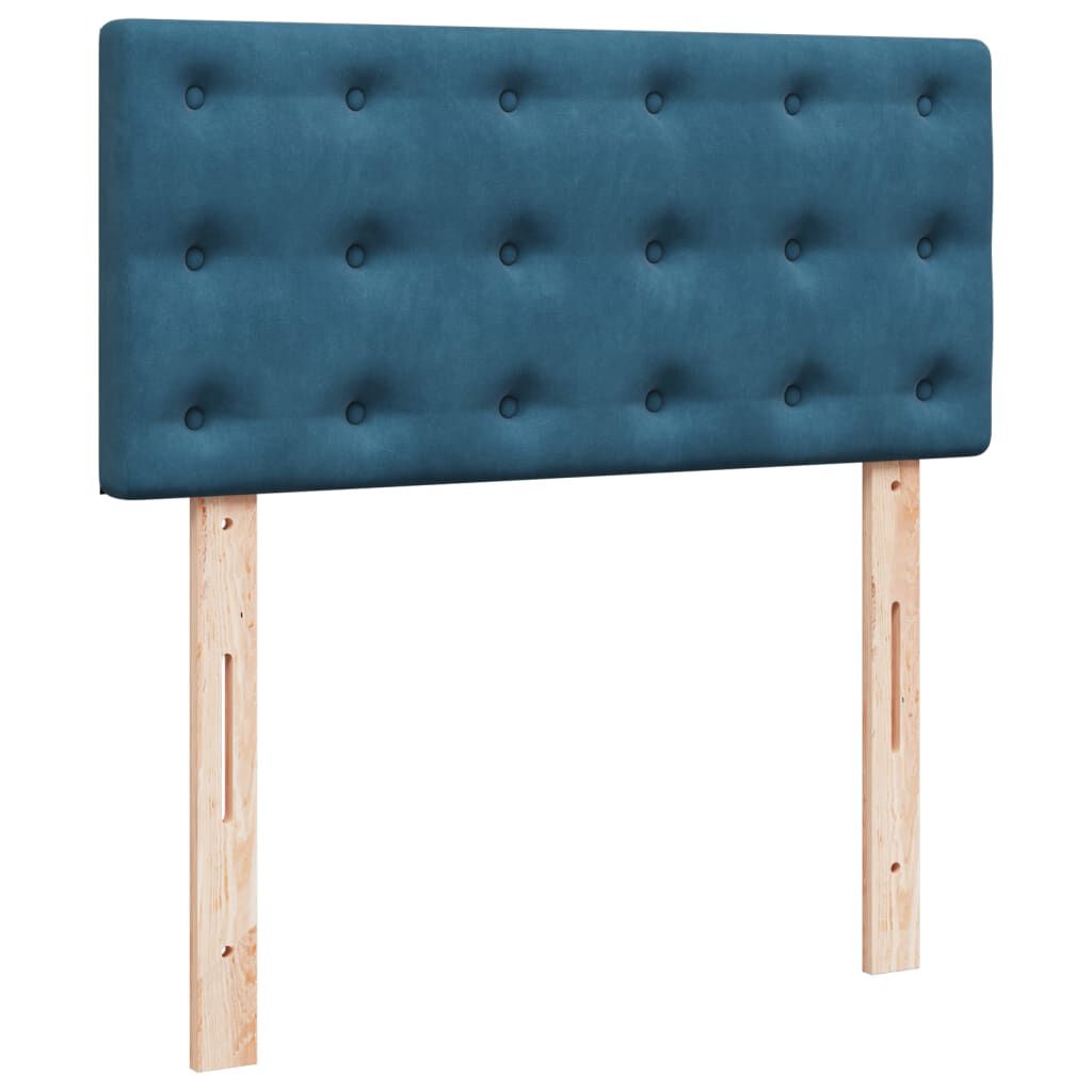 vidaXL Κρεβάτι Boxspring με Στρώμα Σκούρο Μπλε 80 x 200 εκ. Βελούδινο