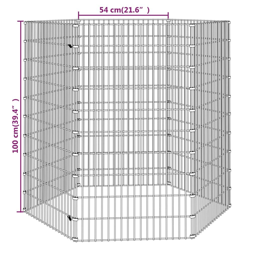vidaXL Περίφραξη Ζώων Ελεύθερης Βοσκής 6 Πάνελ 54x100 εκ. Γαλβ. Σίδερο