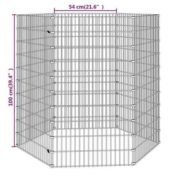 vidaXL Περίφραξη Ζώων Ελεύθερης Βοσκής 6 Πάνελ 54x100 εκ. Γαλβ. Σίδερο