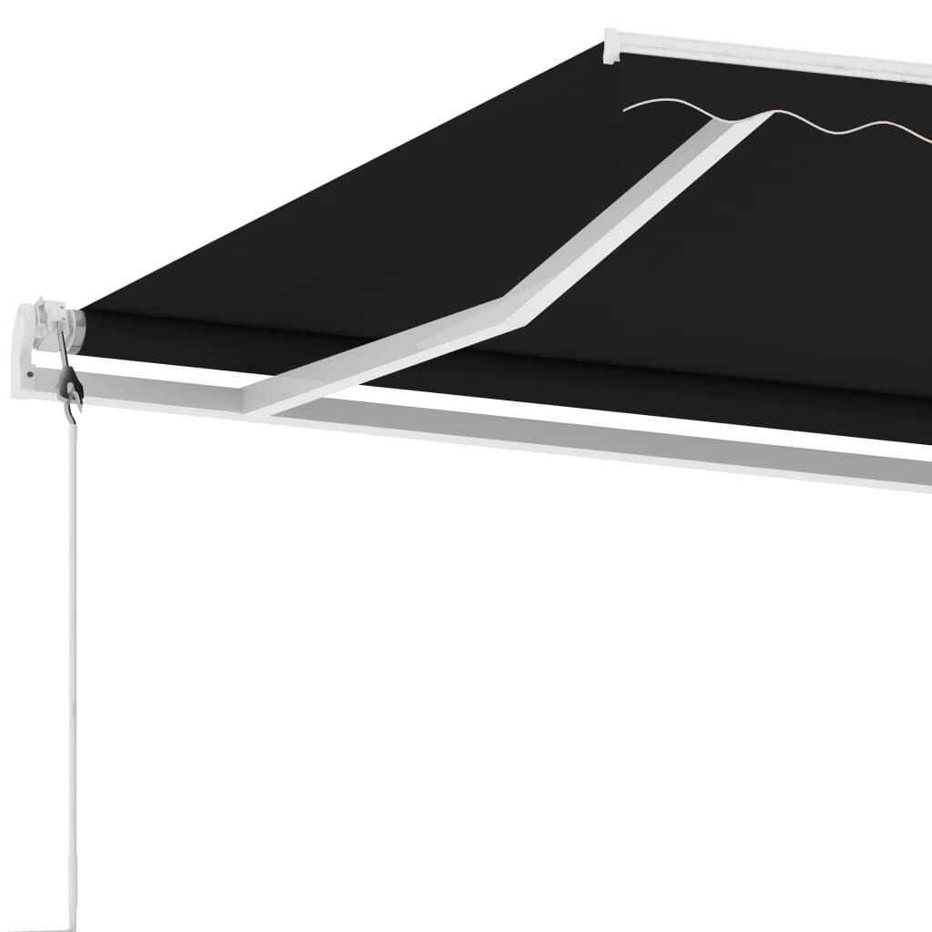 vidaXL Τέντα Αυτόματη με LED & Αισθητήρα Ανέμου Ανθρακί 400x300 εκ.