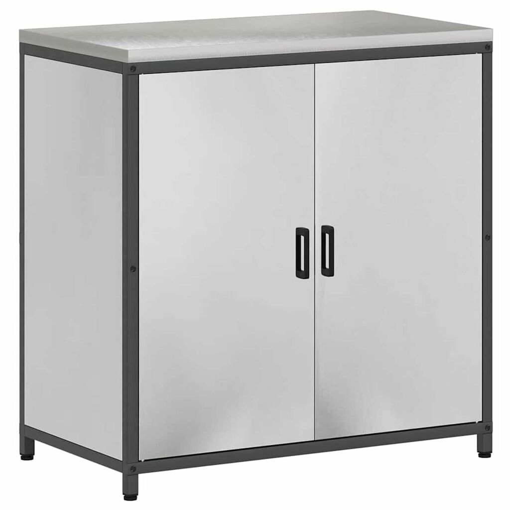 vidaXL Σετ Αποθήκευσης Κουζίνας με ράφι 2 pcs Ασημί 150 x 50 x 92 εκ.