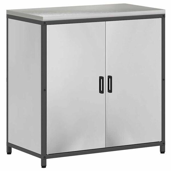 vidaXL Σετ Αποθήκευσης Κουζίνας με ράφι 2 pcs Ασημί 150 x 50 x 92 εκ.