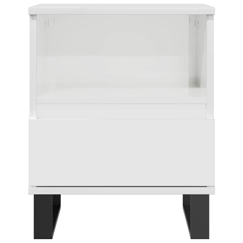 vidaXL Κομοδίνα 2 τεμ. Γυαλ. Λευκό 40 x 35 x 50 εκ. Επεξεργασμένο Ξύλο