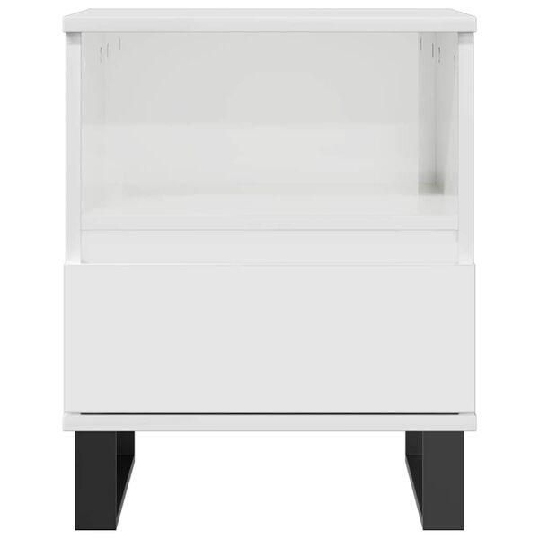 vidaXL Κομοδίνα 2 τεμ. Γυαλ. Λευκό 40 x 35 x 50 εκ. Επεξεργασμένο Ξύλο