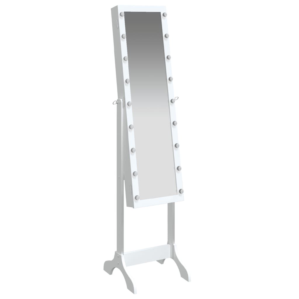 vidaXL Καθρέφτης Επιδαπέδιος με LED Λευκός 34 x 37 x 146 εκ.