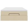 vidaXL Οθωμανικό κρεβάτι με στρώμα Cream 120x200cm ύφασμα