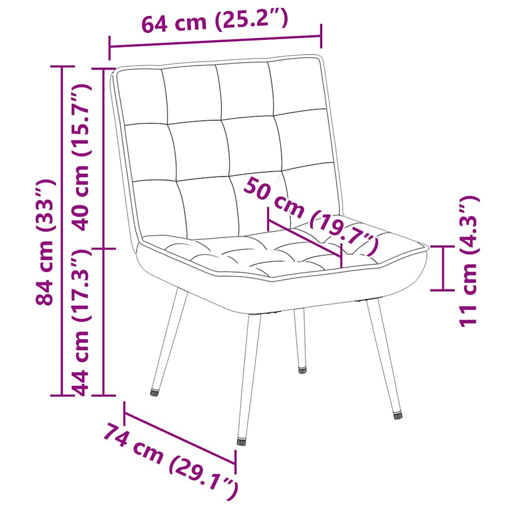 vidaXL Καρέκλα χαλάρωσης Ροζ 64x74x84 εκ.Βελούδο
