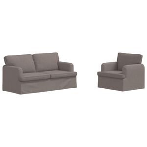 vidaXL &Kappa;&alpha;&nu;&alpha;&pi;έ&sigmaf; 140cm 2 pcs Taupe &Mu;έ&tau;&alpha;&lambda;&lambda;&omicron;