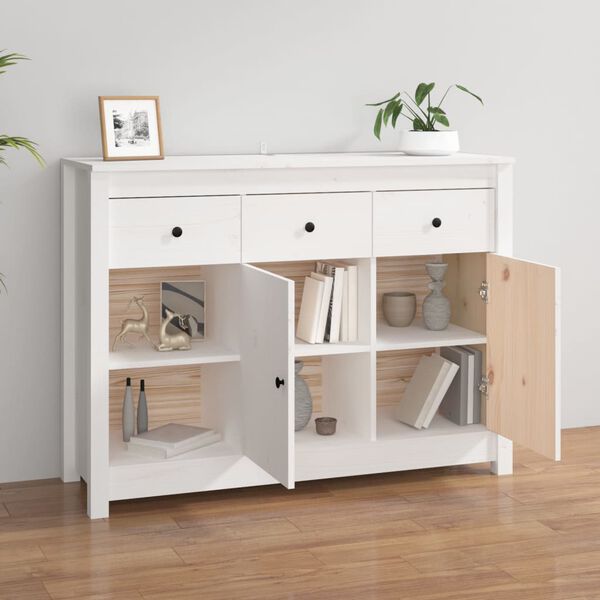 vidaXL Συρταριέρα Λευκή 100x35x74 εκ. από Μασίφ Ξύλο Πεύκου