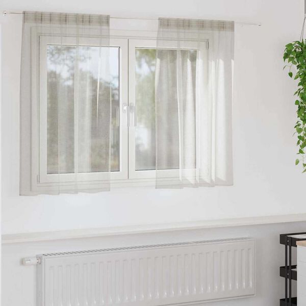 vidaXL Κουρτίνες με κουρτίνες 2 pcs Κρεμ Πολυεστέρας
