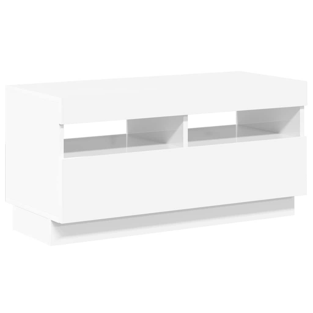 vidaXL Έπιπλο Τηλεόρασης με LED Γυαλιστερό Λευκό 80 x 35 x 40 εκ.